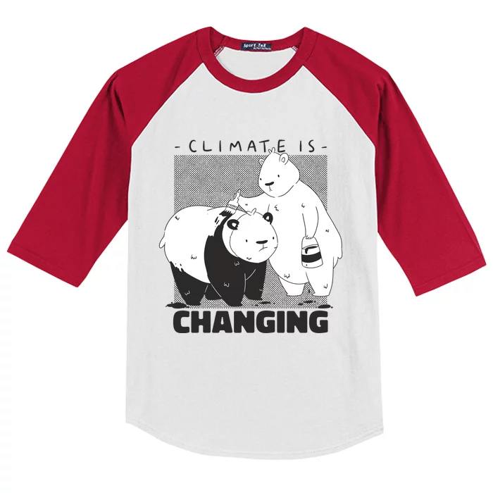 Climate Is Changing Polar Bear Kids Colorblock Raglan Jersey