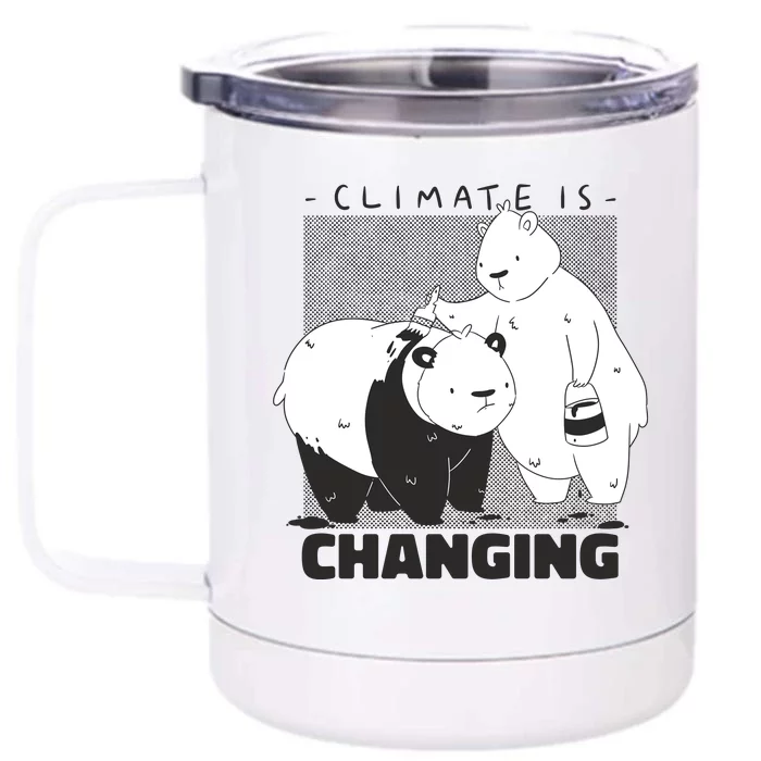 Climate Is Changing Polar Bear Front & Back 12oz Stainless Steel Tumbler Cup