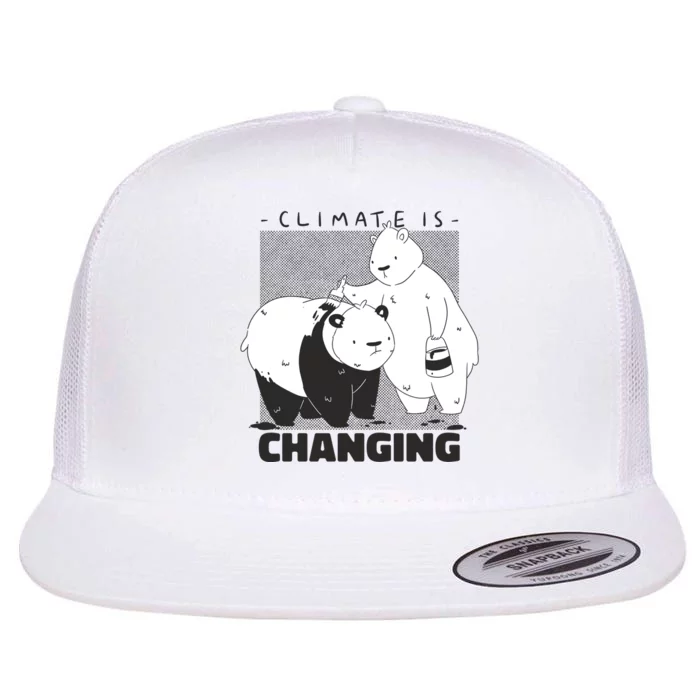 Climate Is Changing Polar Bear Flat Bill Trucker Hat