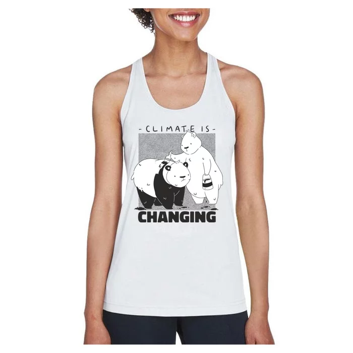 Climate Is Changing Polar Bear Women's Racerback Tank