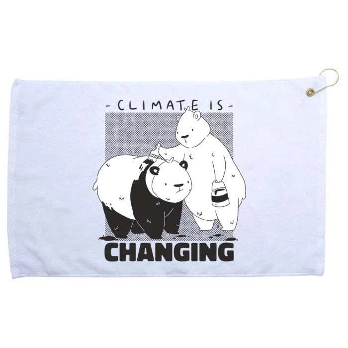 Climate Is Changing Polar Bear Grommeted Golf Towel