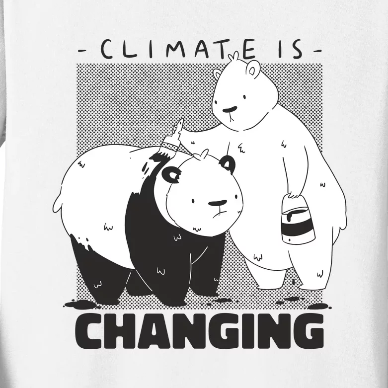 Climate Is Changing Polar Bear Kids Long Sleeve Shirt