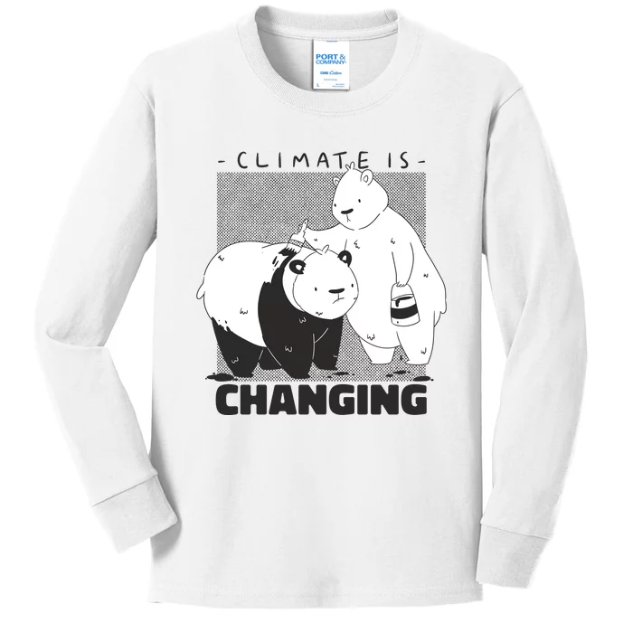 Climate Is Changing Polar Bear Kids Long Sleeve Shirt