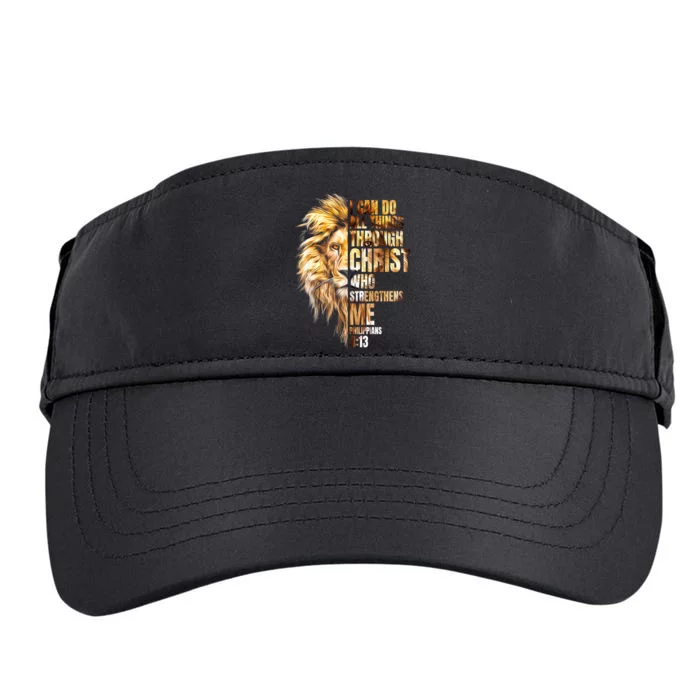 Christian I Can Do All Things Through Christ Lion Faith Adult Drive Performance Visor