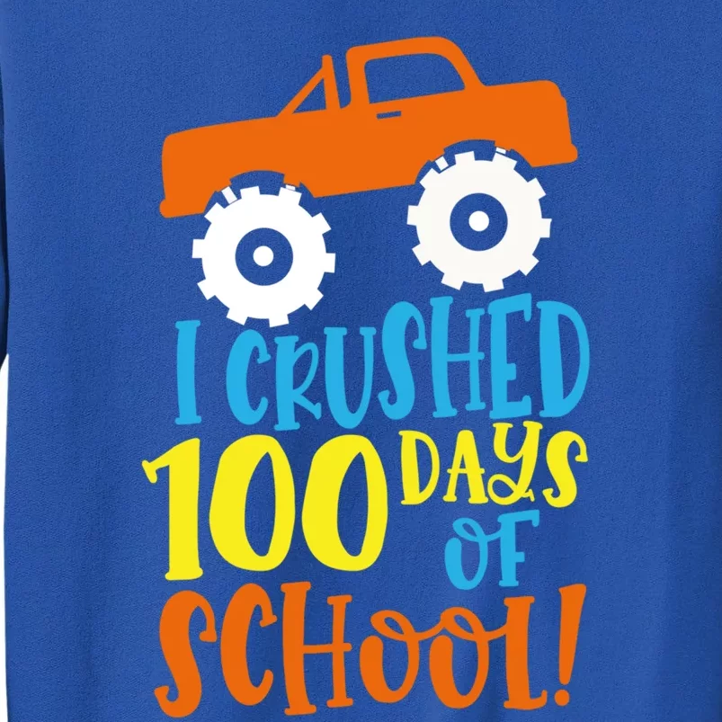 Cute I Crushed 100 Days Of School Celebration Groovy Retro Gift Sweatshirt