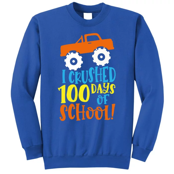 Cute I Crushed 100 Days Of School Celebration Groovy Retro Gift Sweatshirt