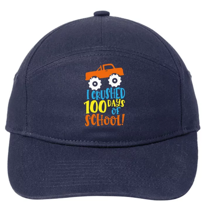 Cute I Crushed 100 Days Of School Celebration Groovy Retro Gift 7-Panel Snapback Hat