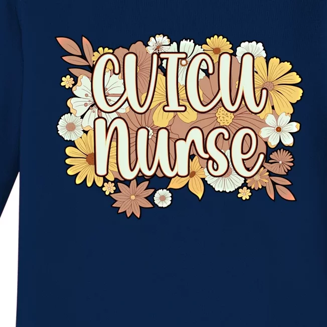 Cardiovascular Intensive Care Unit Flowers Cvicu Nurse Gift Baby Long Sleeve Bodysuit