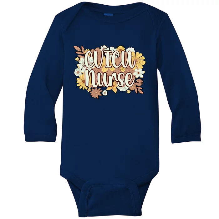 Cardiovascular Intensive Care Unit Flowers Cvicu Nurse Gift Baby Long Sleeve Bodysuit