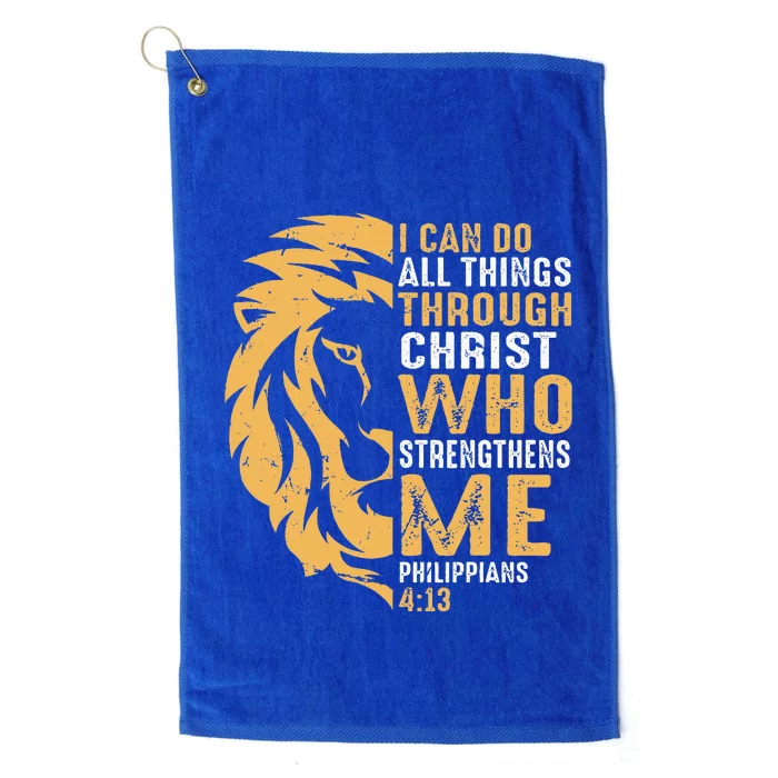 Christian I Can Do All Things Through Christ Lion Faith Platinum Collection Golf Towel