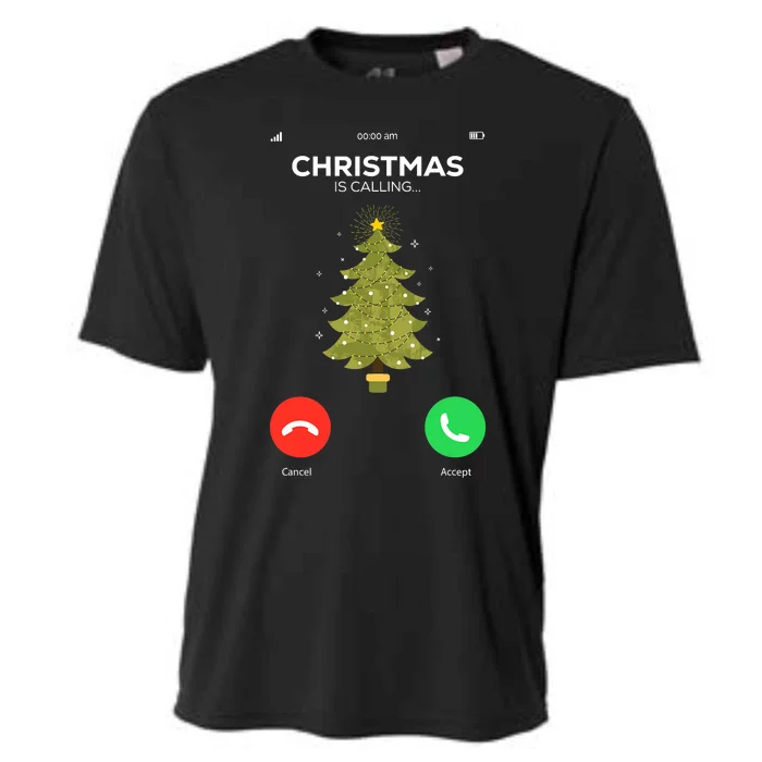 Christmas Is Calling Xmas Is Coming Holiday Pyjamas Matching Cooling Performance Crew T-Shirt