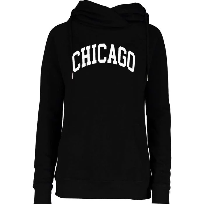 Chicago Illinois Womens Funnel Neck Pullover Hood