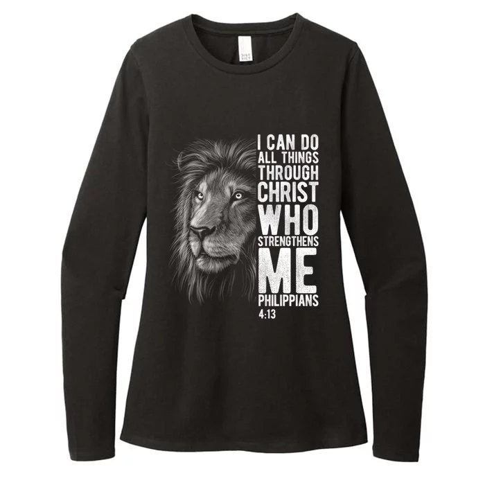 Christian I Can Do All Things Through Christ Lion Faith Gift Cool Gift Womens CVC Long Sleeve Shirt