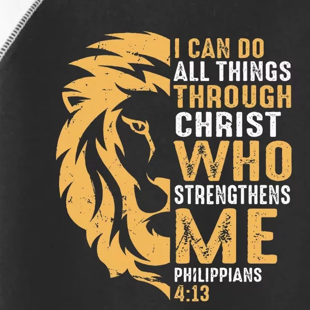 Christian I Can Do All Things Through Christ Lion Faith Toddler Fine Jersey T-Shirt