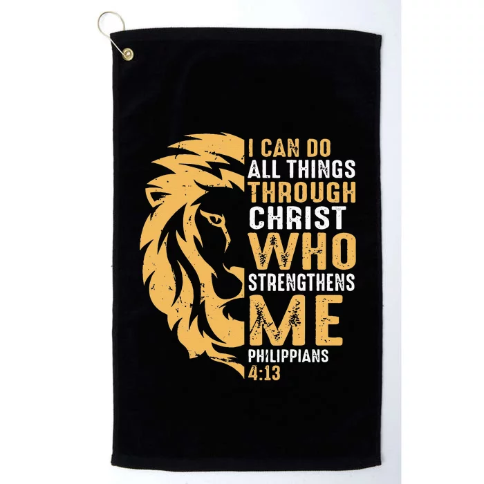 Christian I Can Do All Things Through Christ Lion Faith Platinum Collection Golf Towel