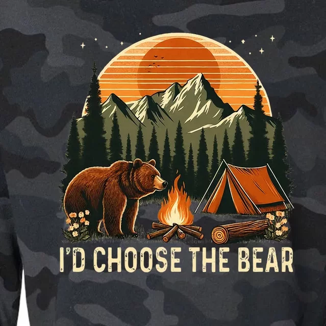 Camping ID Choose The Bear Cropped Pullover Crew