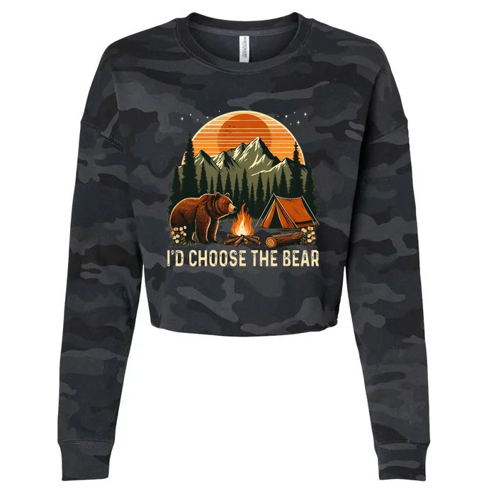 Camping ID Choose The Bear Cropped Pullover Crew