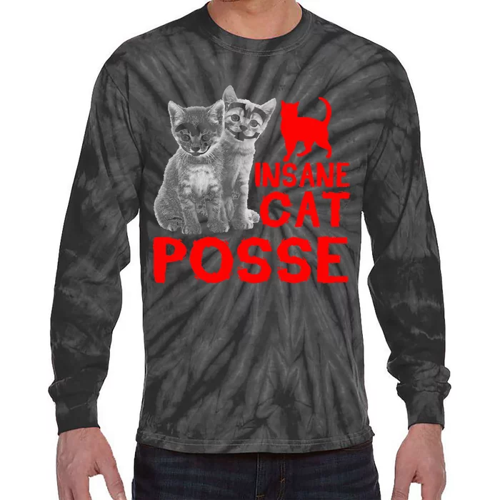 Cat Insane Cat Posse Gift Tie-Dye Long Sleeve Shirt