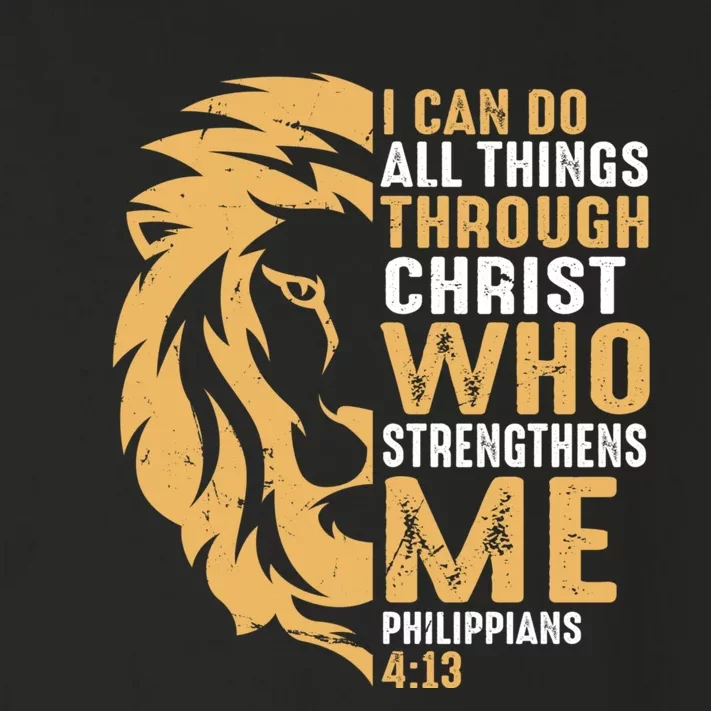 Christian I Can Do All Things Through Christ Lion Faith Toddler Long Sleeve Shirt