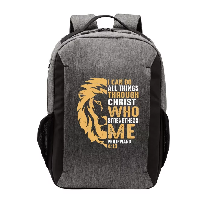 Christian I Can Do All Things Through Christ Lion Faith Vector Backpack