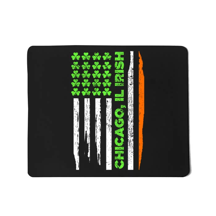 Chicago IL City Irish Flag St Patricks Day Shamrock Gifts Mousepad