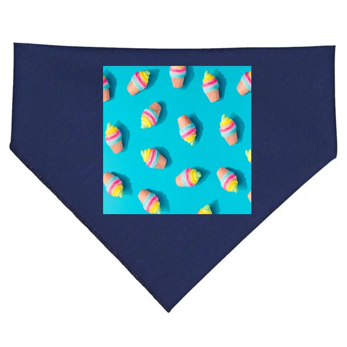 Colorful Ice Cream Pattern USA-Made Doggie Bandana