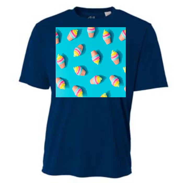 Colorful Ice Cream Pattern Cooling Performance Crew T-Shirt