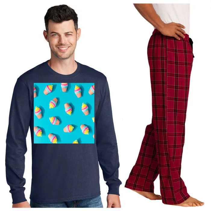 Colorful Ice Cream Pattern Long Sleeve Pajama Set