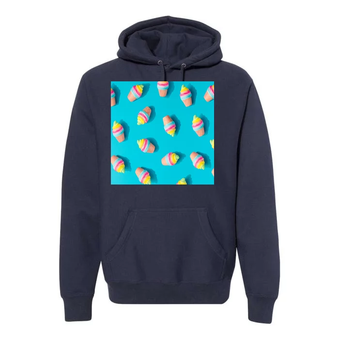 Colorful Ice Cream Pattern Premium Hoodie