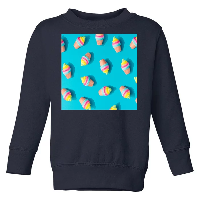 Colorful Ice Cream Pattern Toddler Sweatshirt