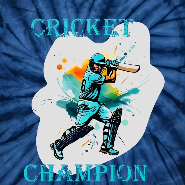 Cute Inspirational Cricket Sport Motif Cricket Champion Design Tie-Dye T-Shirt