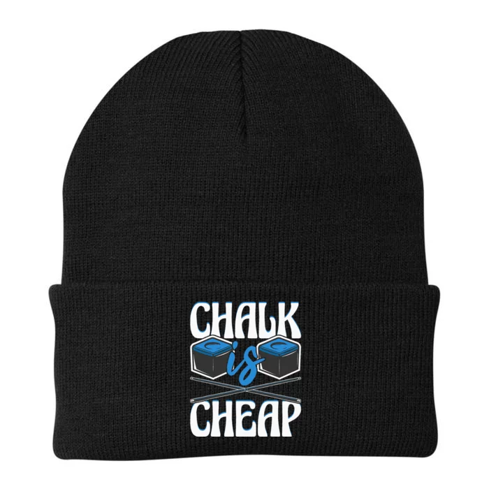 Chalk Is Cheap Funny 8Ball Pool Billiard Player Knit Cap Winter Beanie