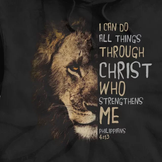 Christian I Can Do All Things Through Christ Lion Faith Tie Dye Hoodie