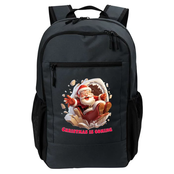 Christmas Is Coming Funny Santa Claus Is Coming To Town Art Gift Daily Commute Backpack