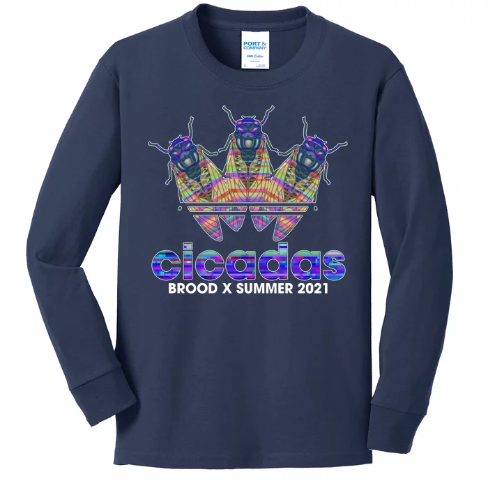 Cicadas Brood X Summer 2021 Sport Logo Kids Long Sleeve Shirt