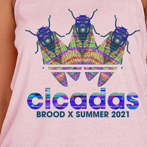 Cicadas Brood X Summer 2021 Sport Logo Women's Knotted Racerback Tank