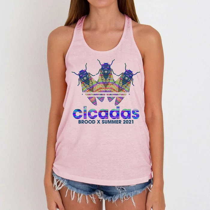 Cicadas Brood X Summer 2021 Sport Logo Women's Knotted Racerback Tank