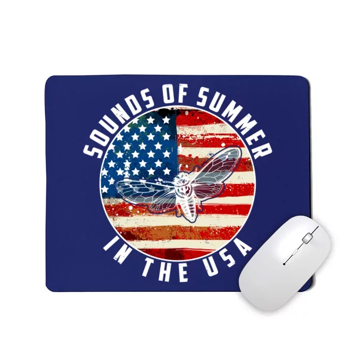 Cicadas Sounds Of Summer In The USA Flag Mousepad