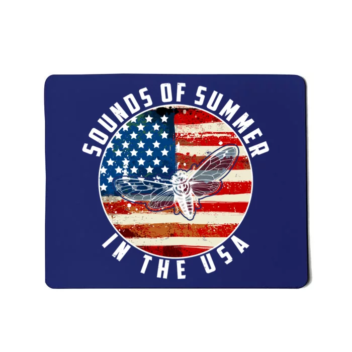 Cicadas Sounds Of Summer In The USA Flag Mousepad