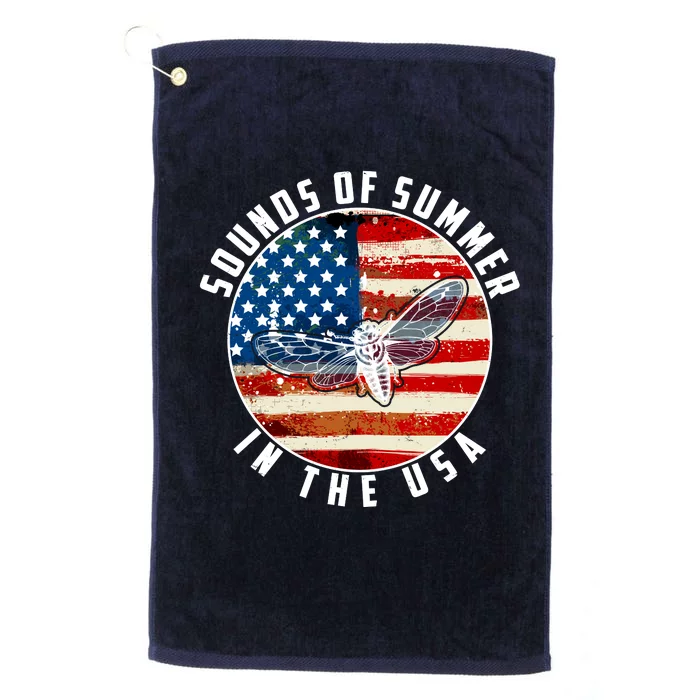 Cicadas Sounds Of Summer In The USA Flag Platinum Collection Golf Towel