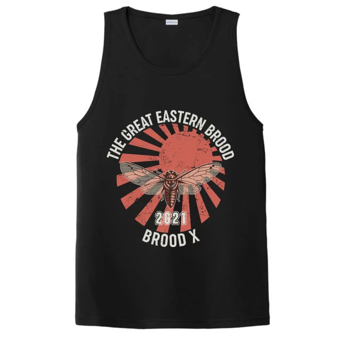 Cicadas The Great Eastern Brood X 2021 Vintage Japanese Sunburst Performance Tank