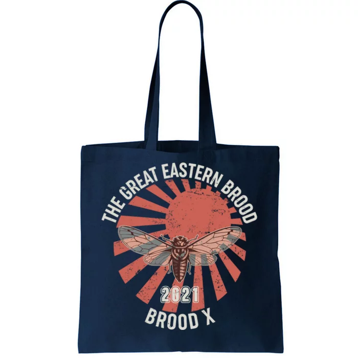 Cicadas The Great Eastern Brood X 2021 Vintage Japanese Sunburst Tote Bag