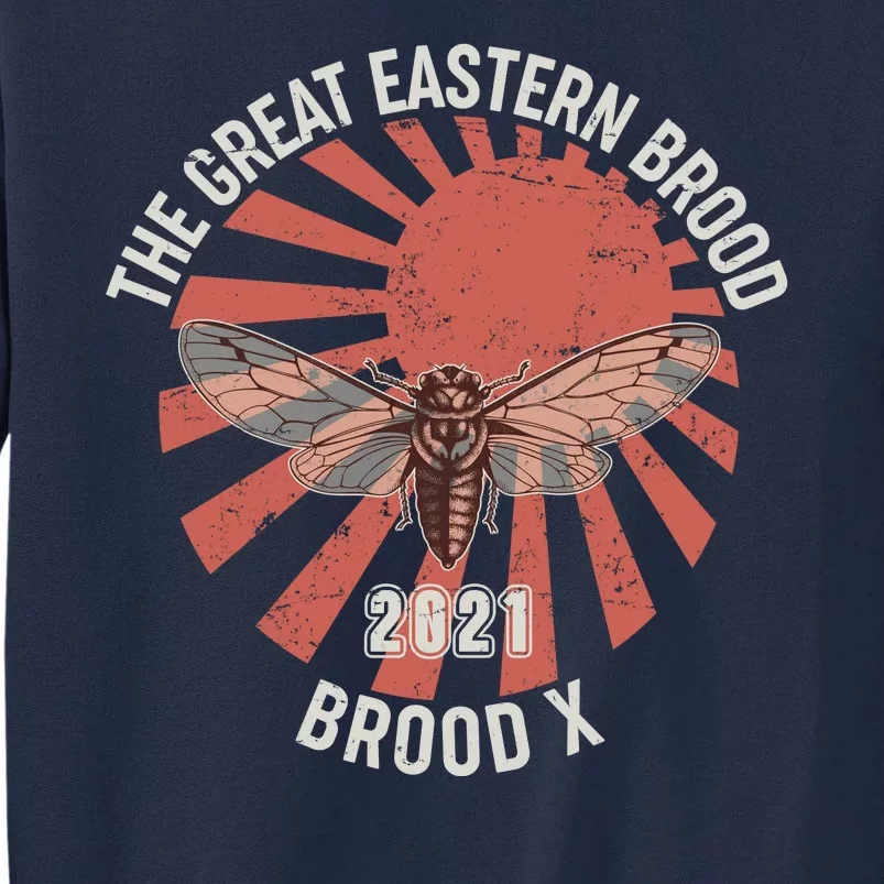 Cicadas The Great Eastern Brood X 2021 Vintage Japanese Sunburst Tall Sweatshirt