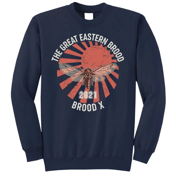 Cicadas The Great Eastern Brood X 2021 Vintage Japanese Sunburst Tall Sweatshirt