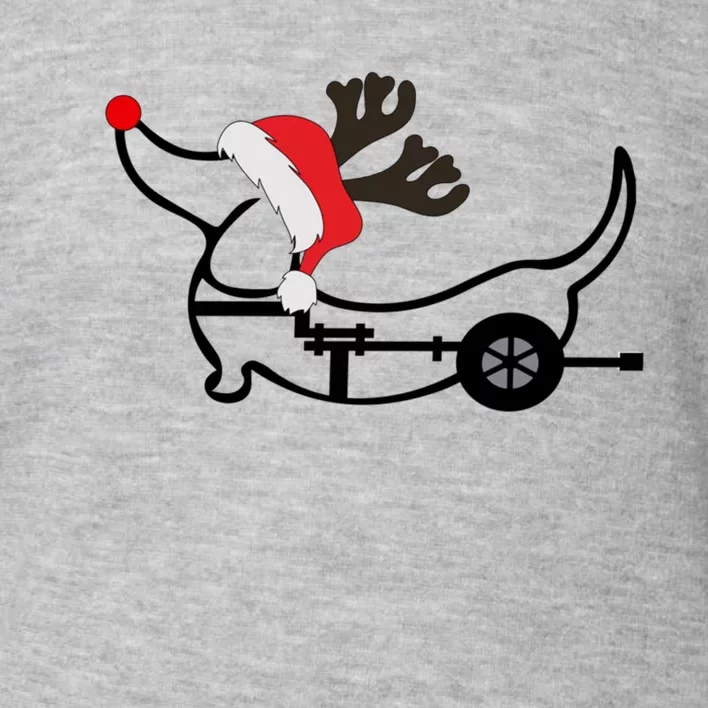 Christmas Ivdd Dachshund Reindeer Santa Hat In Wheelchair Gift Toddler Sweatshirt