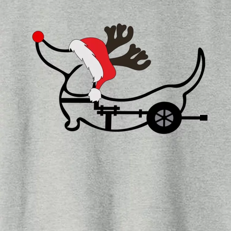 Christmas Ivdd Dachshund Reindeer Santa Hat In Wheelchair Gift Women's Crop Top Tee