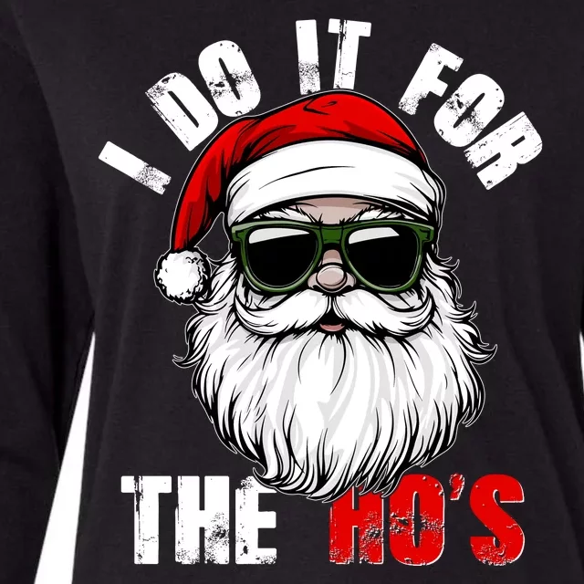 Christmas I Do It For The Hos Santa Claus Womens Cotton Relaxed Long Sleeve T-Shirt