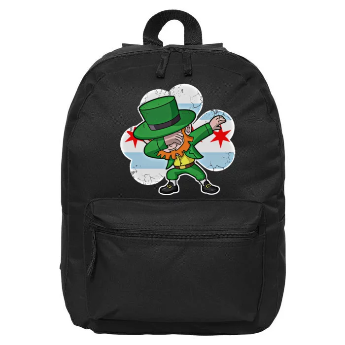 Chicago Irish Dabbing Leprechaun St Patricks Day Gift 16 in Basic Backpack