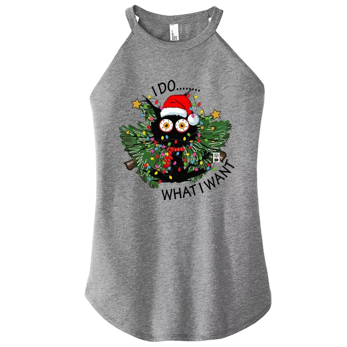 Cat I Do What I Want Christmas Tree Funny Cat Gift Women’s Perfect Tri Rocker Tank