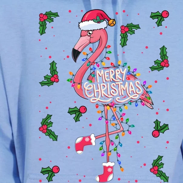 Christmas IM Dreaming Of A Pink Christmas Festive Flamingo Gift Unisex Surf Hoodie